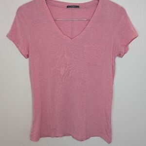 Tart Pink V-Neck Pocket Tee - Classic Women’s Top